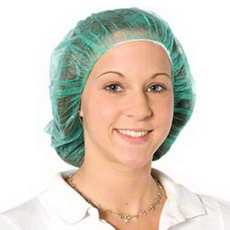 Green Bouffant Caps, 19-24", 100 per Bag